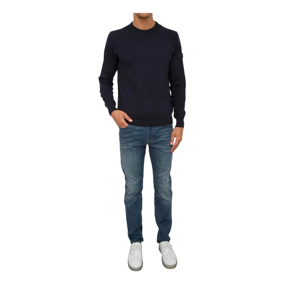 Peuterey Blauwe Gebreide Trui Blue Heren