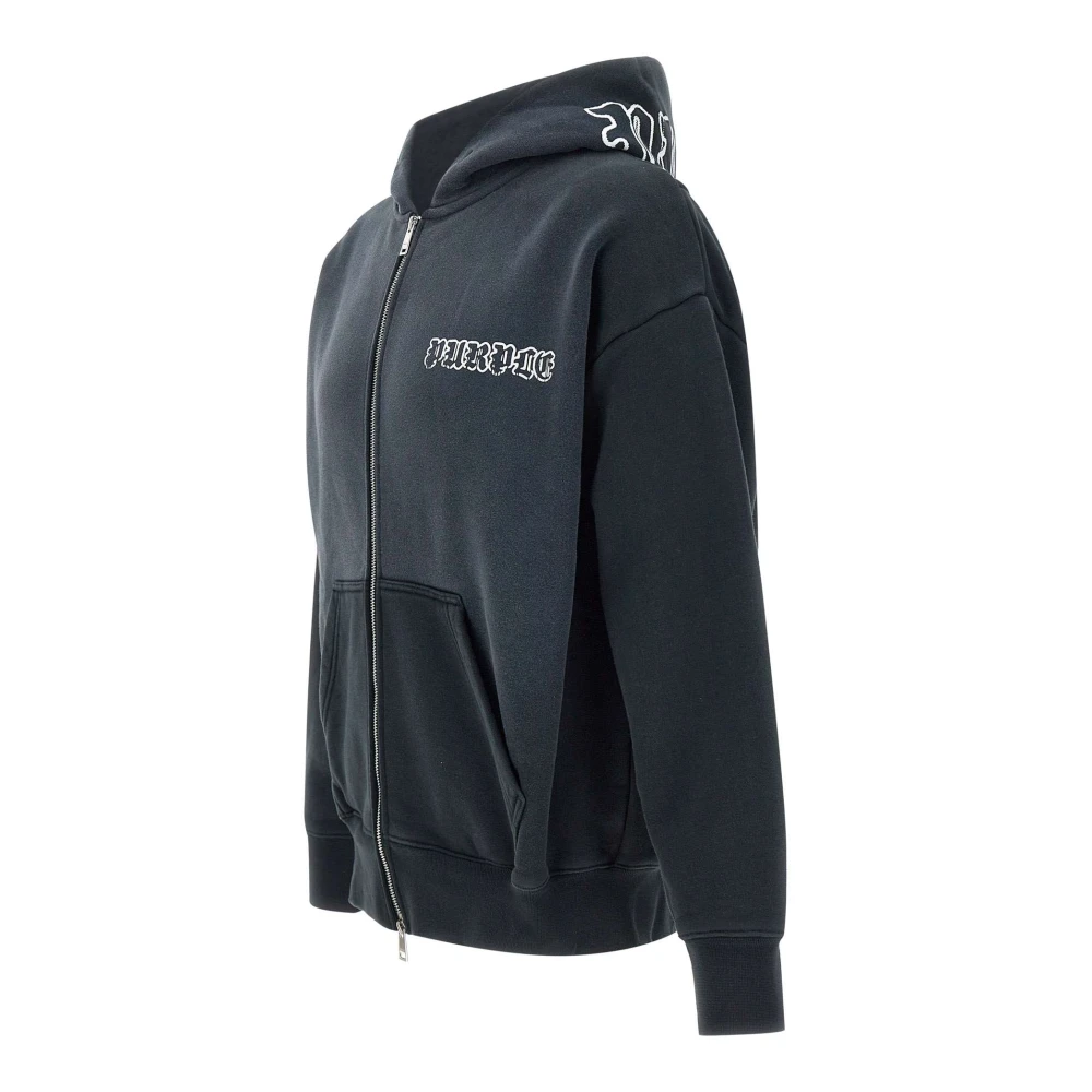 Purple Brand Gestructureerde Katoenen Sweatshirt Zwart Black Heren
