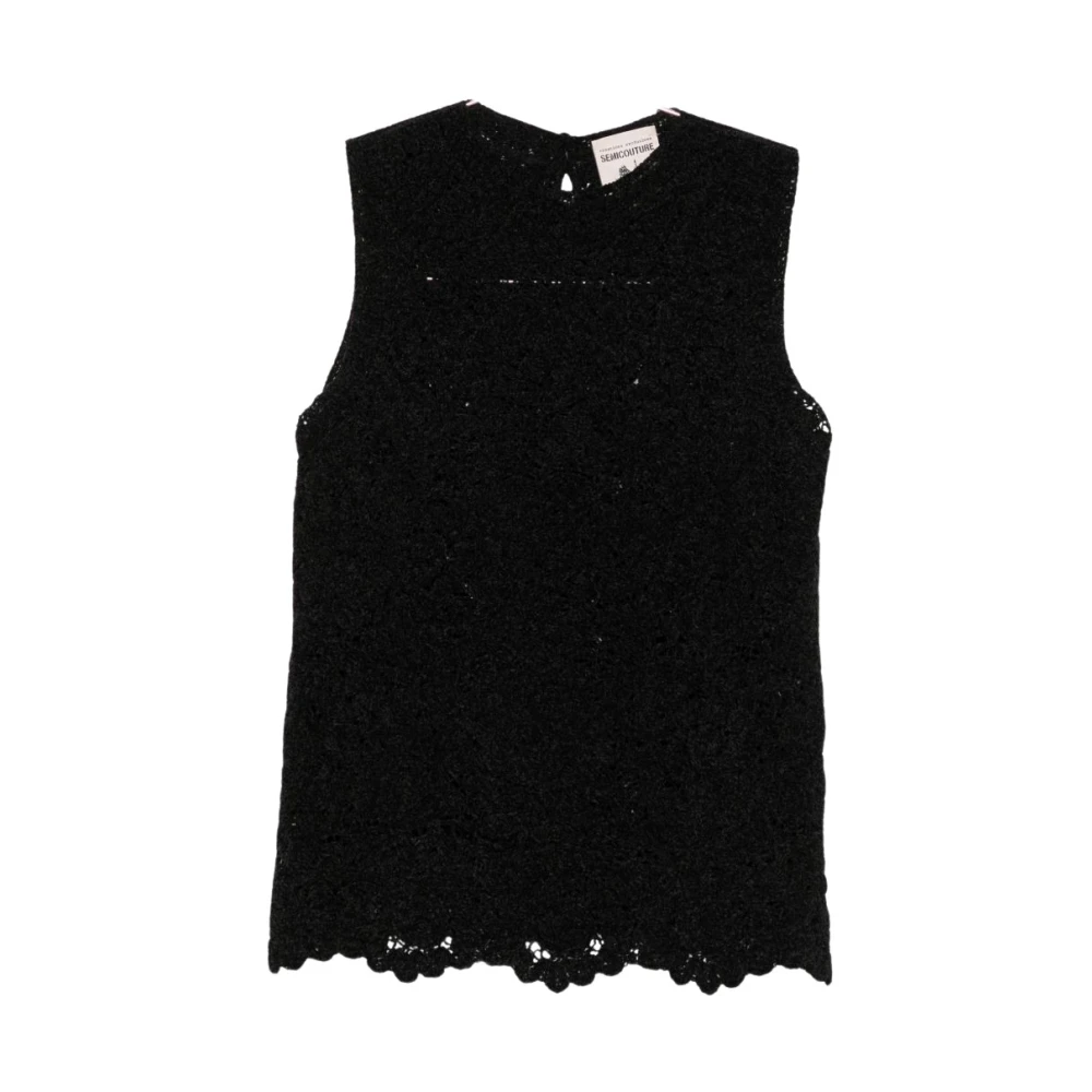 Semicouture , Sleeveless Tops, Female, Black, M, Jumpers Black