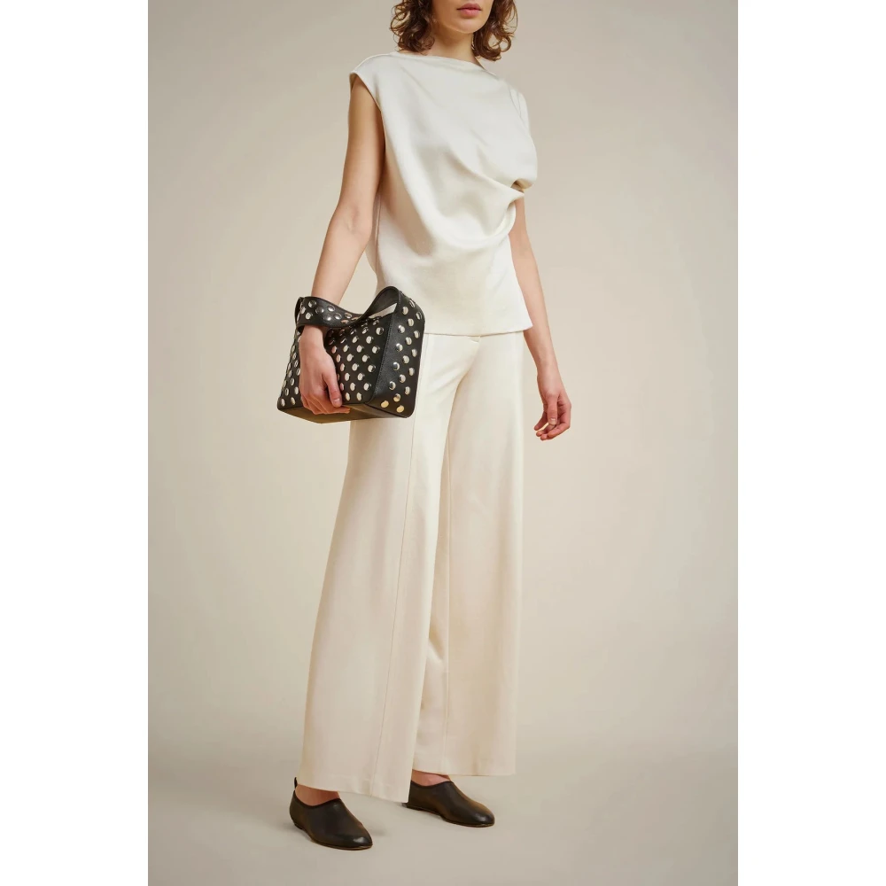 Liviana Conti Milano Stitch Palazzo Broek met Verstelbare Zoom White Dames