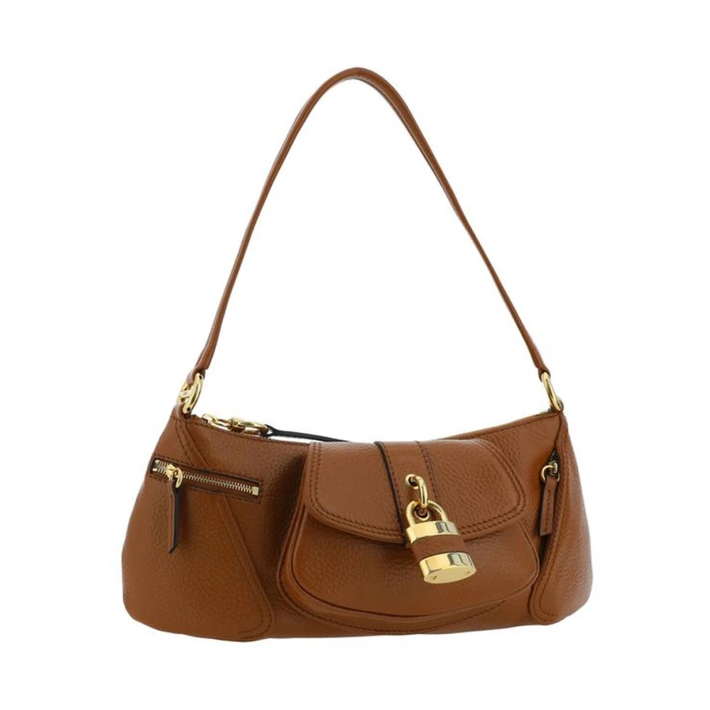 Chloé Stijlvolle leren schoudertas met rits Brown Dames