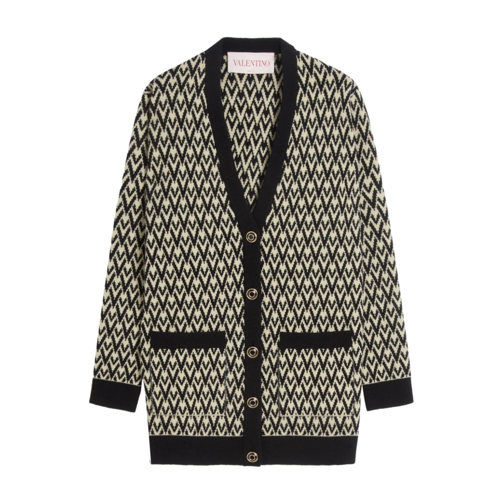 Valentino Garavani Jaquard Cardigan Sweaters Black Dames