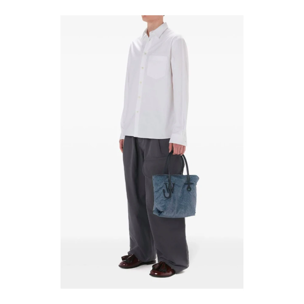JW Anderson Witte Katoenen Logo Overhemd Klassieke Kraag White Heren