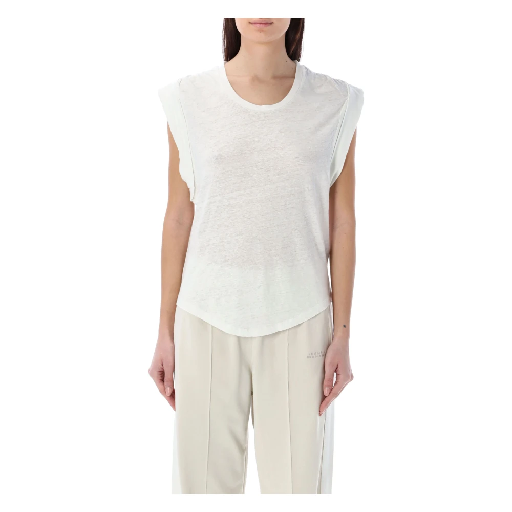 Isabel Marant Étoile Wit Linnen T-shirt Ronde Hals White Dames