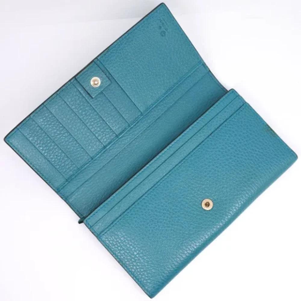 Gucci Vintage Pre-owned Leather wallets Blue Dames