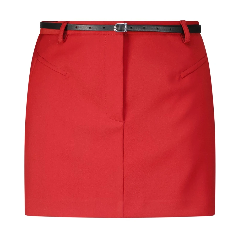 PATRIZIA PEPE Mini Rok met Logo-Detail Red Dames