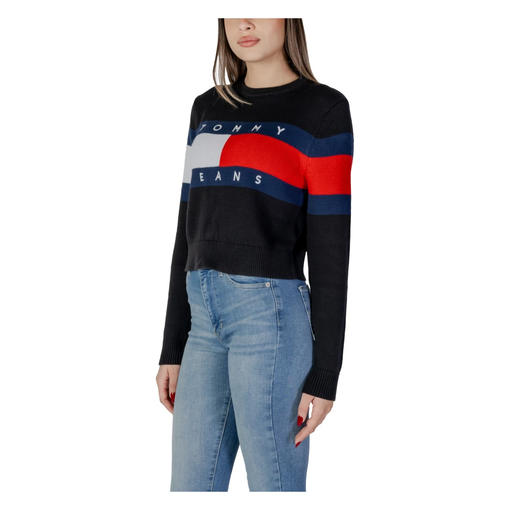 Tommy Jeans Lente Zomer Dames Sweatshirt 100% Gerecycled Katoen Black Dames