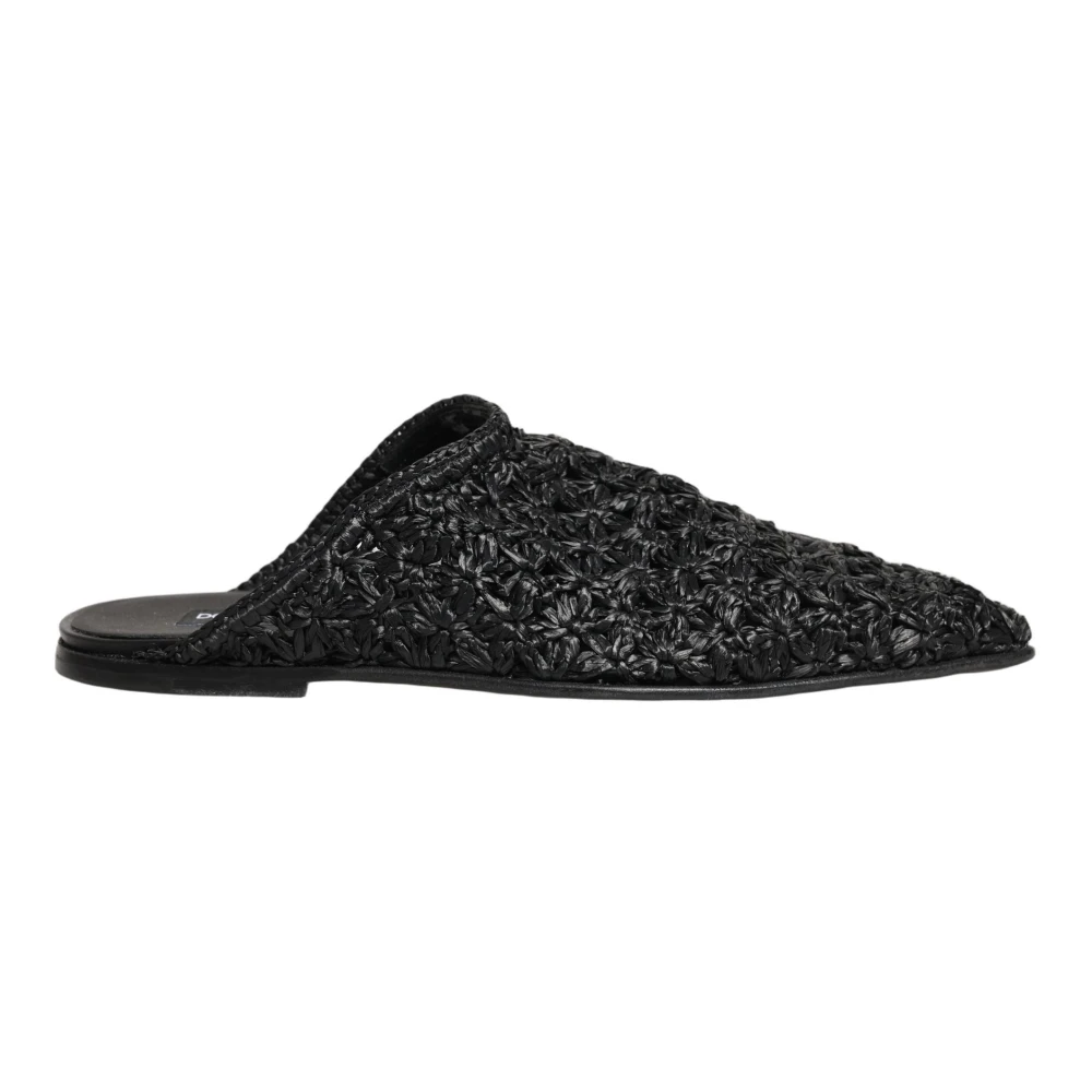 Dolce & Gabbana Men's Black Mules, 10 Uk, Mules Slides Slippers Flats Shoes