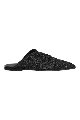 Dolce & Gabbana Svarta Mules Slides Tofflor Herr Skor