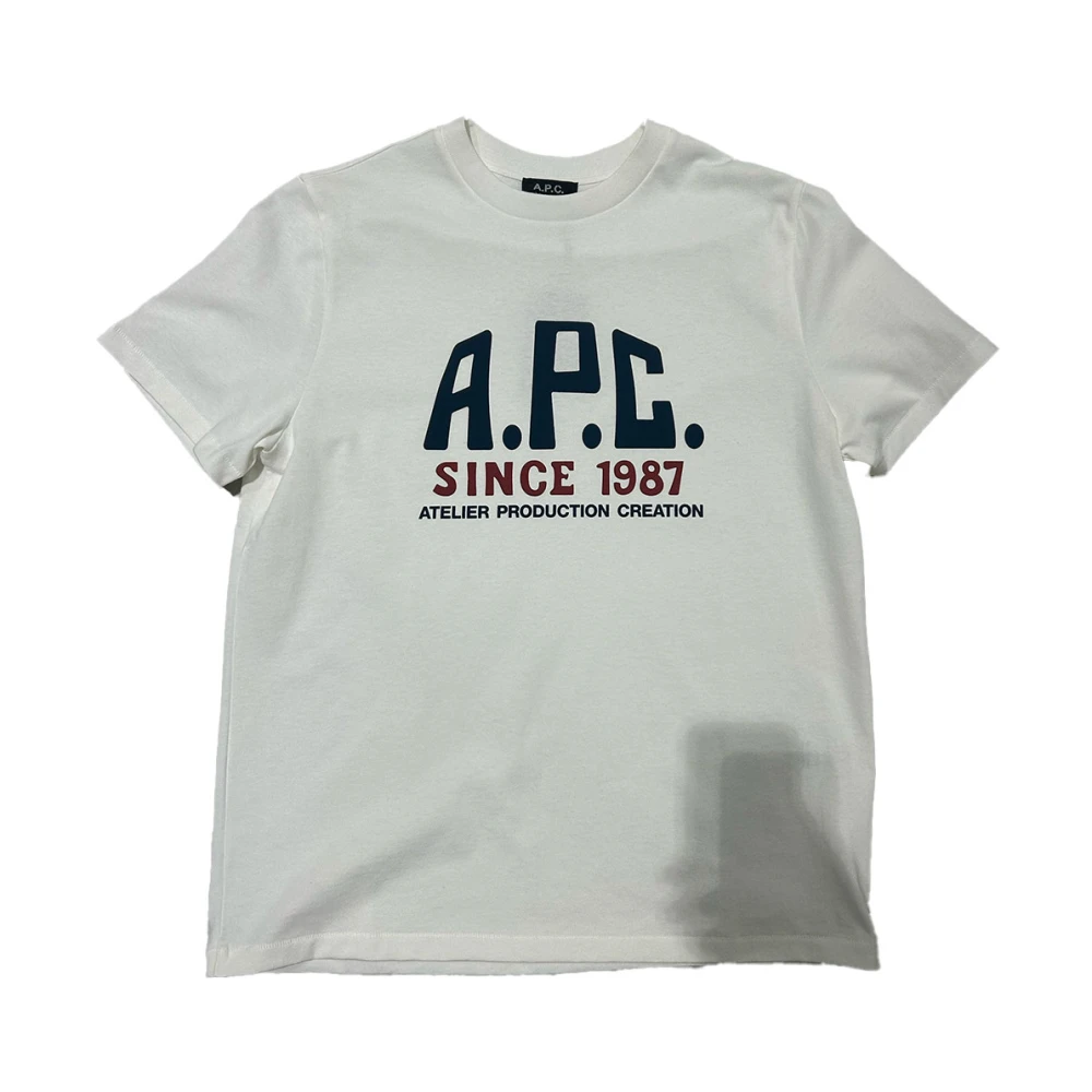 A.p.c. Wit Katoenen Bedrukt T-shirt White Heren