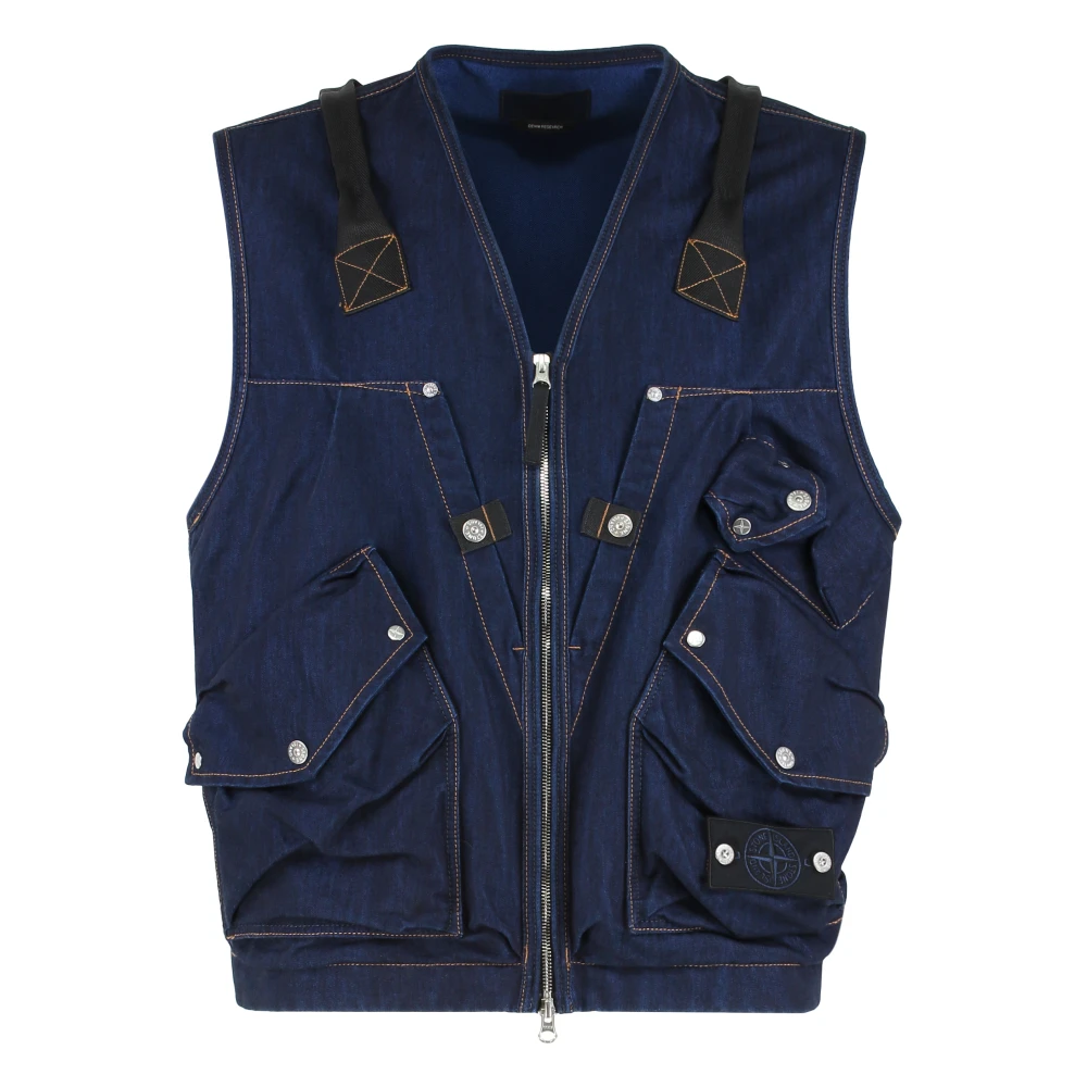 Stone Island Men's Denim Research Sleeveless Gilet - Indigo VJ201 - L - Image 3