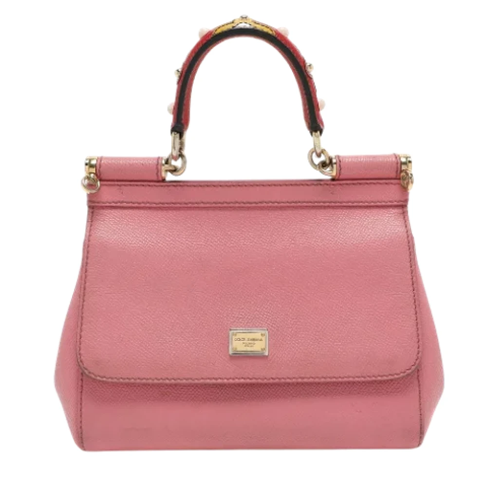 Dolce & Gabbana Pre-owned Leather handbags Pink Dames