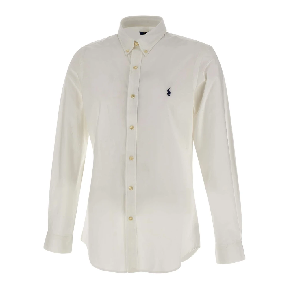 Polo Ralph Lauren , Casual Shirts, Male, White, L, Men's Stretch Cotton Shirt, White