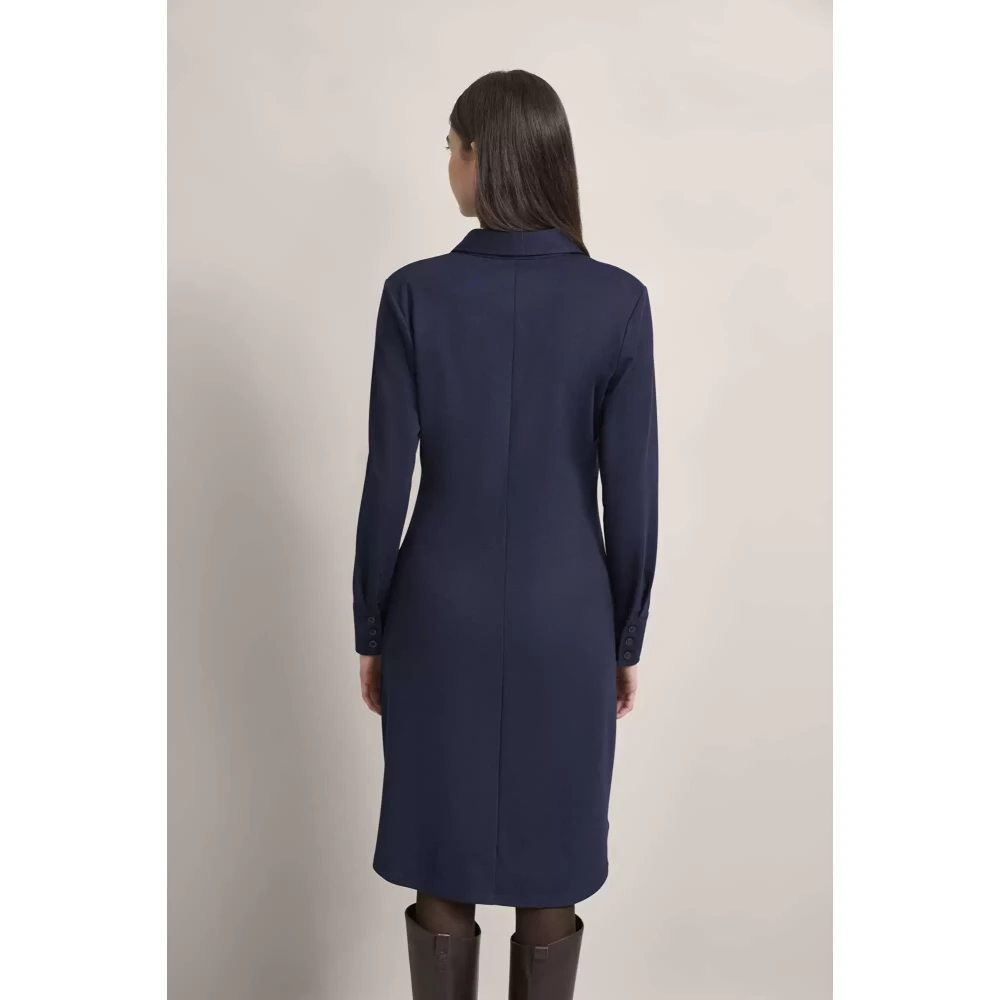 Bugatti Elastische jurk met zijsplitten Blue Dames