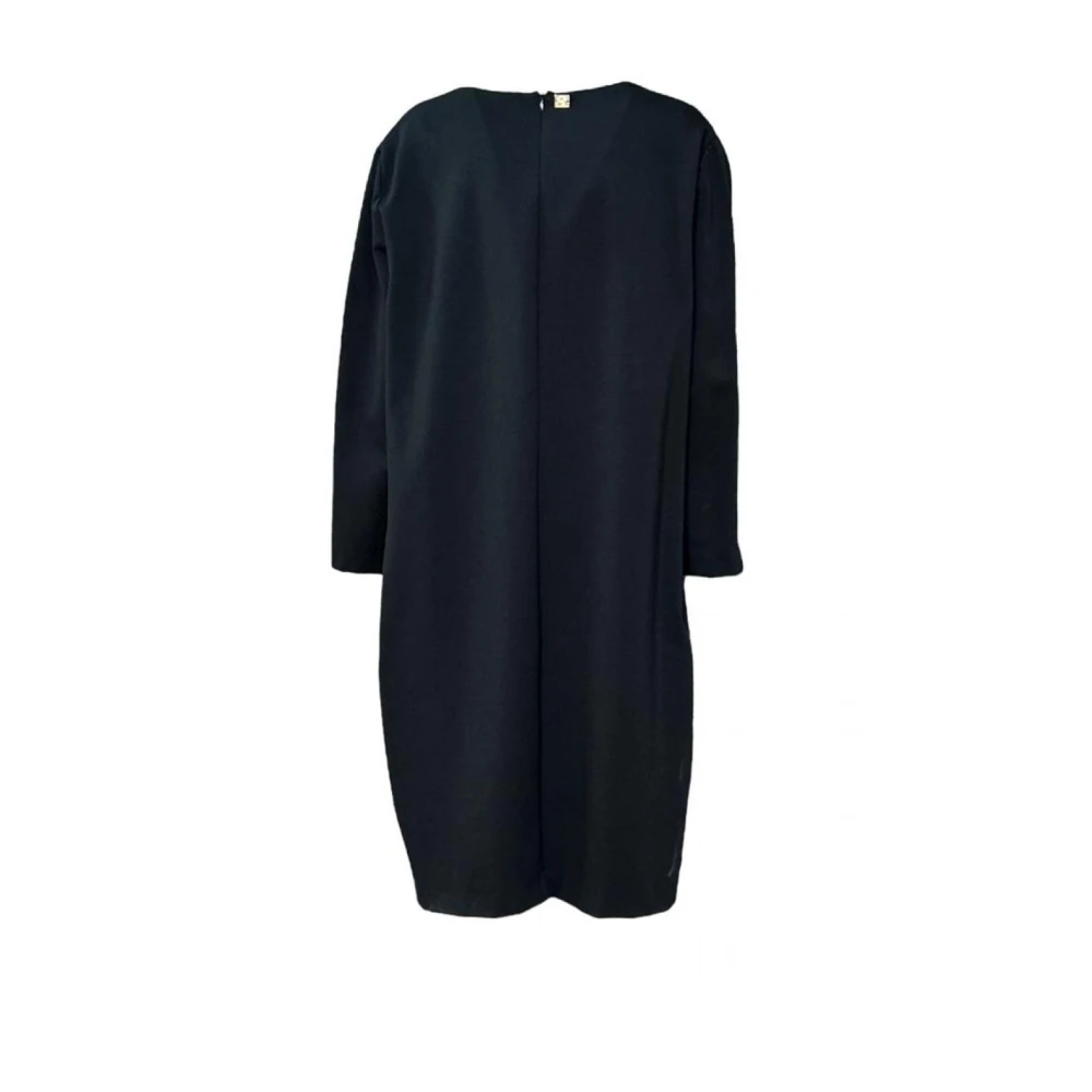 Cavalli Class Polyester Jurk Rechte Lijn V-Hals Black Dames