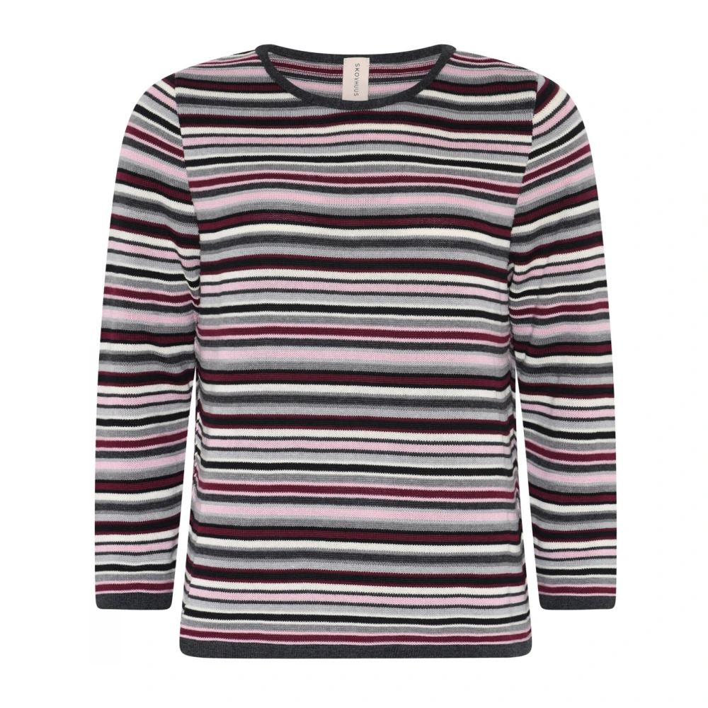 Skovhuus Gestreepte 3 4 Mouw Pullover Blouse Grijs Bourg Multicolor Dames