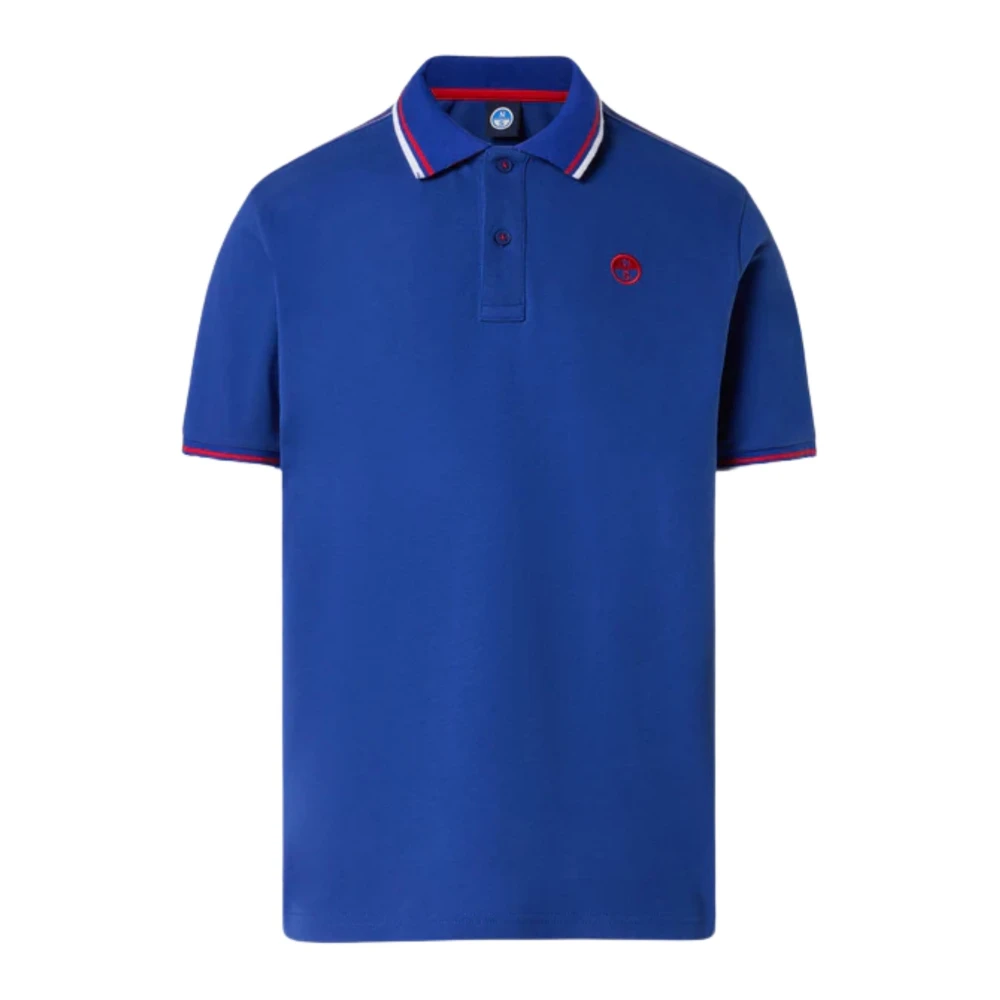 North Sails Men's Blue Polo Shirts, 2XL, Polo Shirt With Striped Trims