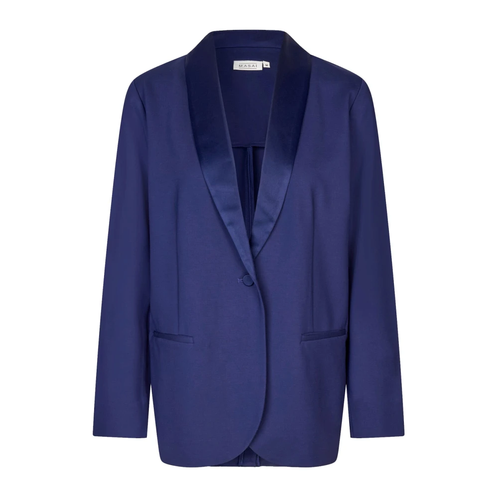 Masai Elegante Middeleeuws Blauwe Blazerjas Blue Dames