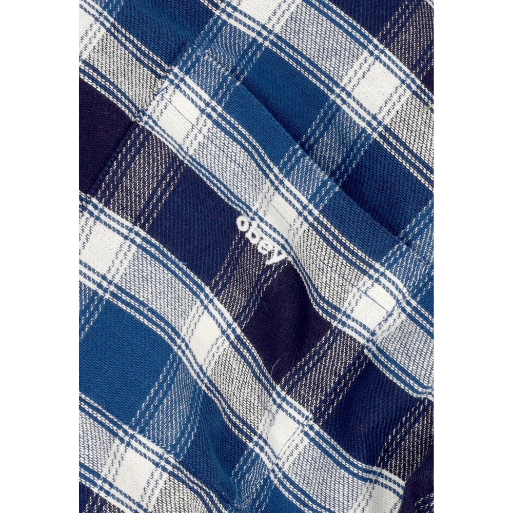 Obey Navy Multi Geweven Shirt met Zakken Multicolor Heren