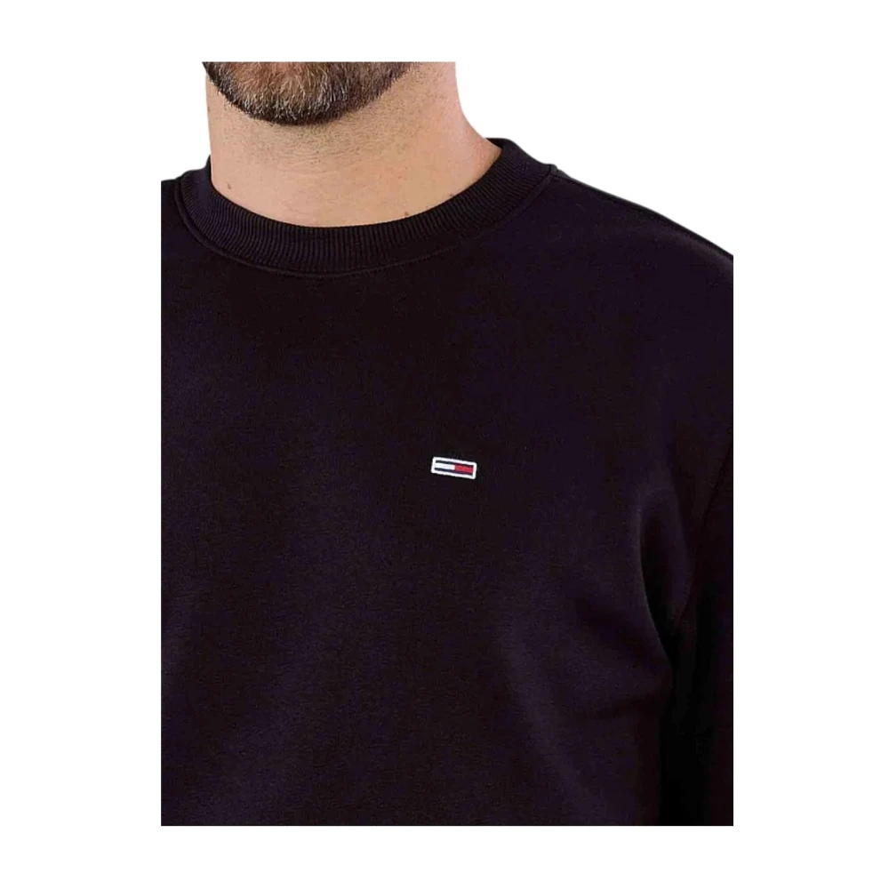 Tommy Hilfiger Flag Reg Sweatshirt Casual Comfortabel Stijlvol Black Heren