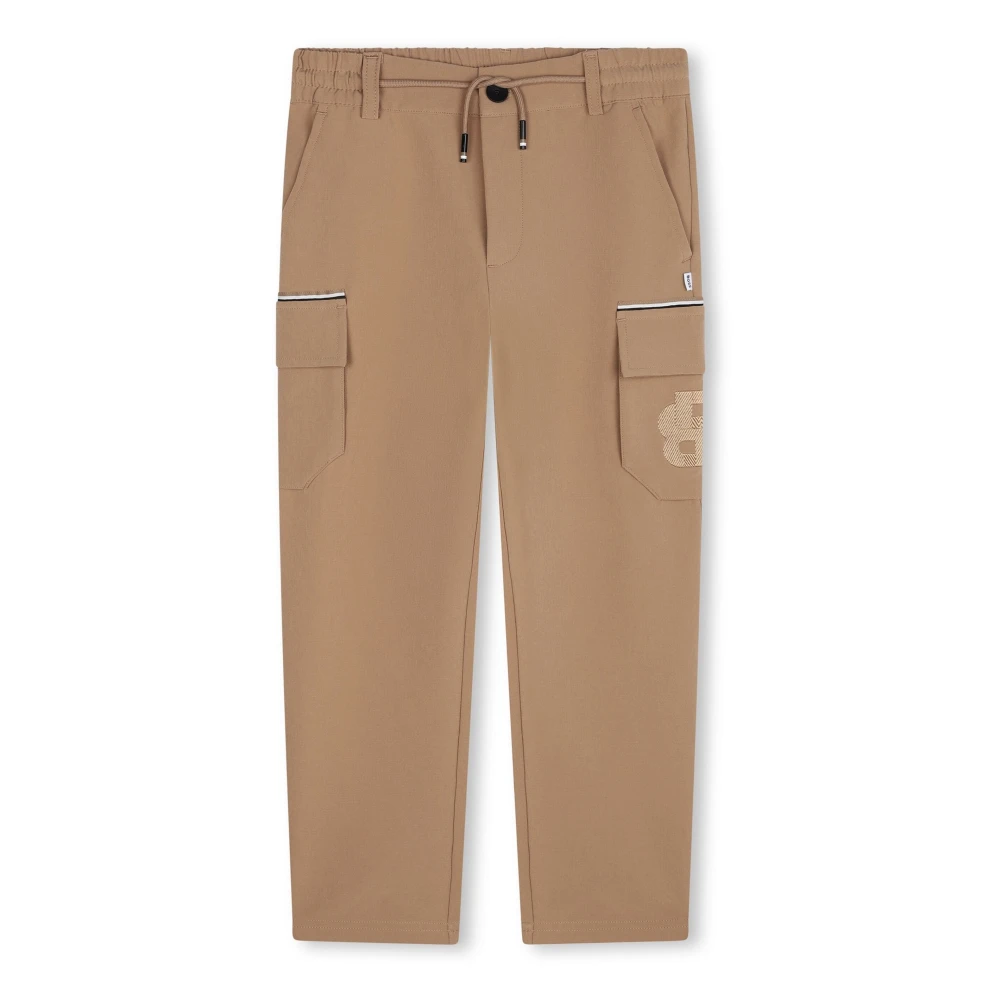 Hugo Boss Beige Cargo Byxor med Dragsko i Midjan Beige, Pojke