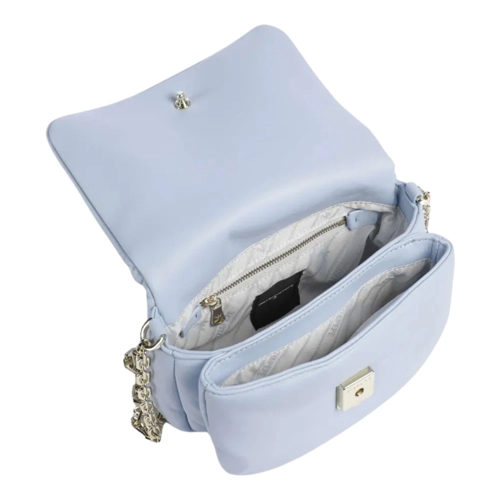 PATRIZIA PEPE Heldere Blauwe Schoudertas met Gouden Afwerking Blue Dames