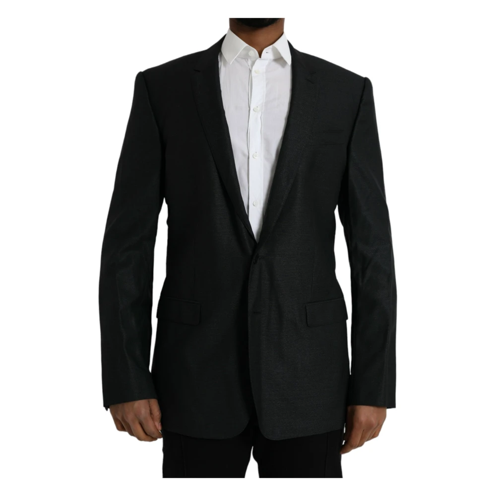 Dolce & Gabbana Men's Black Blazers, 2XL, Notch Single-Breasted Coat Blazer