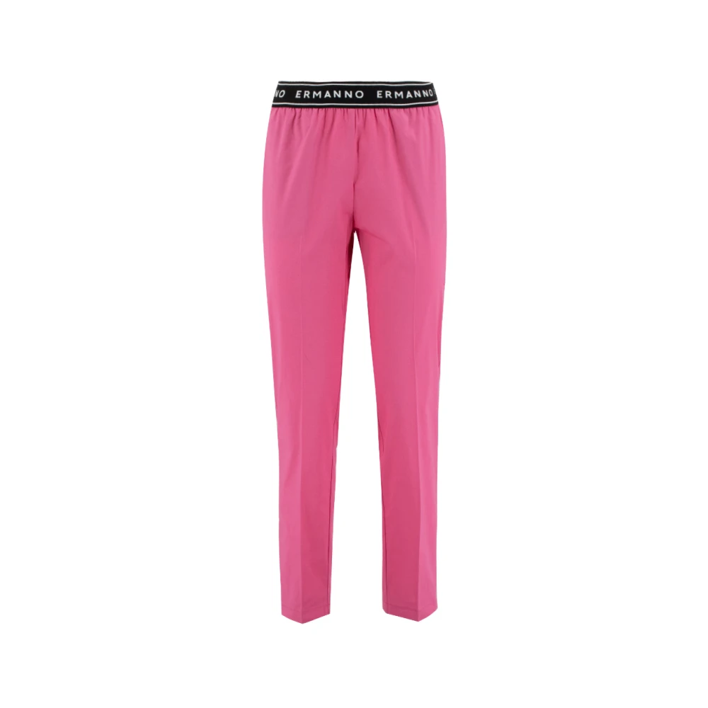 Ermanno Scervino Slim-Fit Tailored Cotton Trousers Pink Dames