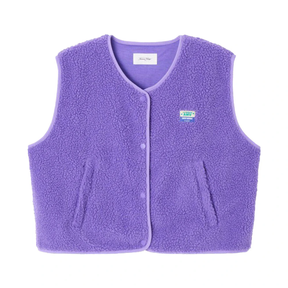 American Vintage Women's Purple Waistcoats, Xs, Stylish Gilet Hok16bh In Hoktown