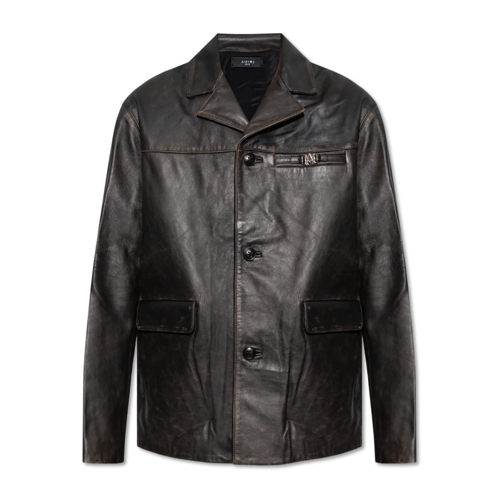 Amiri Leren jas Brown Heren