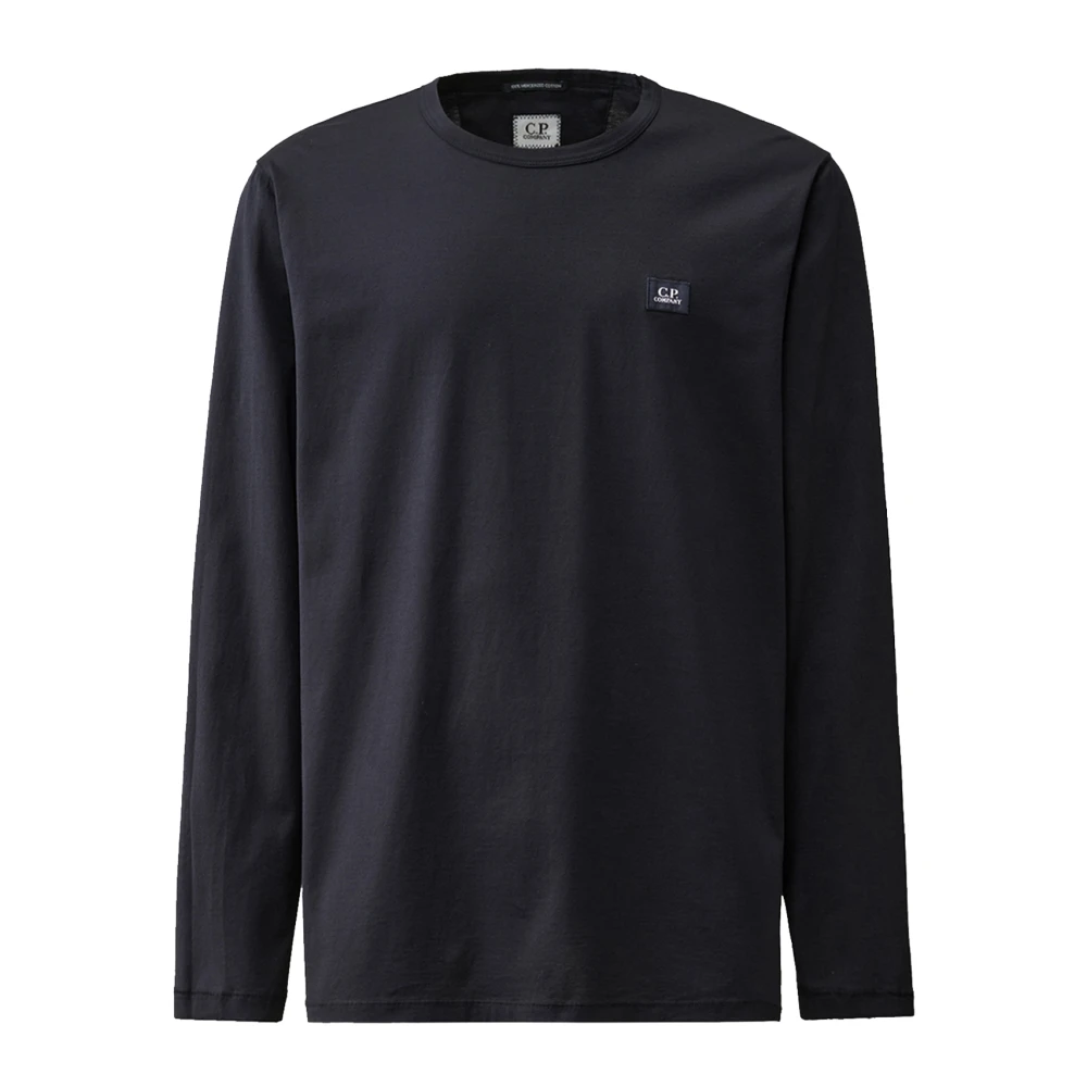 C.P. Company Lange Mouw Logo Print Jersey T-shirt Blue Heren