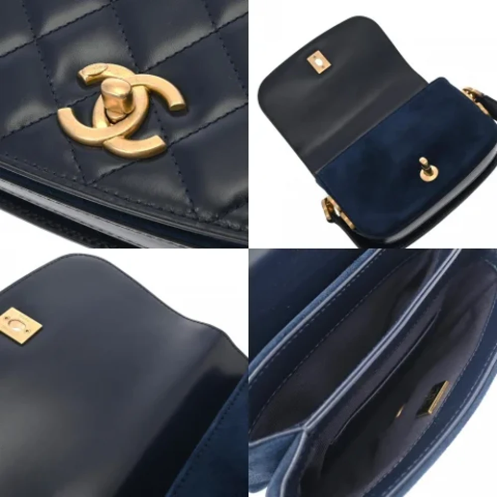 Chanel Vintage Pre-owned Leather chanel-bags Blue Dames