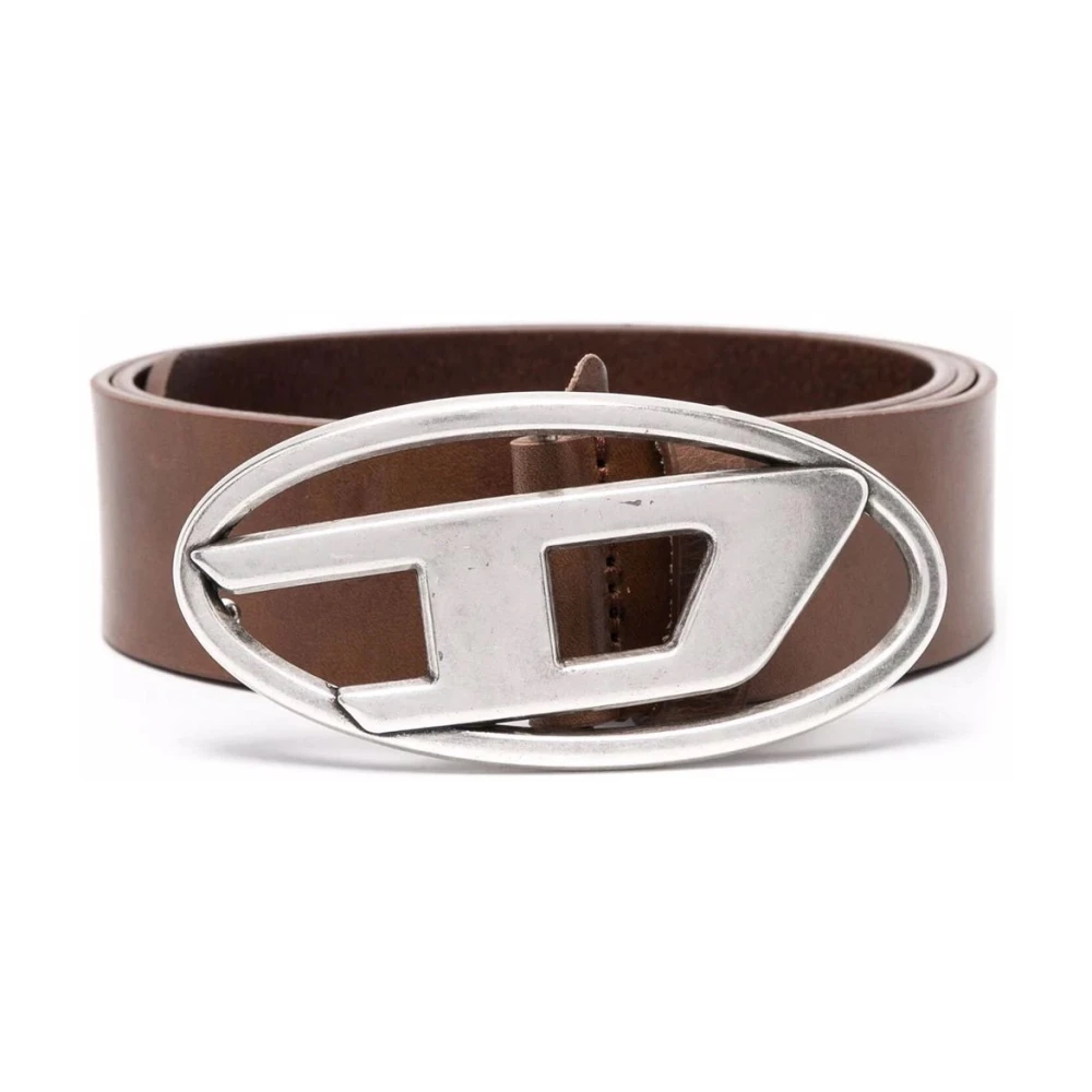 Diesel Bruine Oval-D Riem Brown Heren