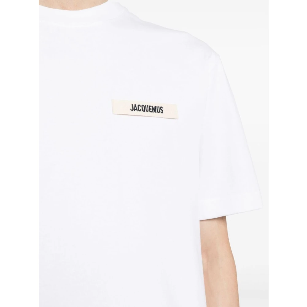 Jacquemus Wit Katoenen T-shirt met Ronde Hals White Heren