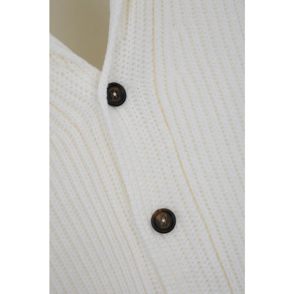Eleventy Ivoor Wol Shawl Kraag Vest Beige Heren