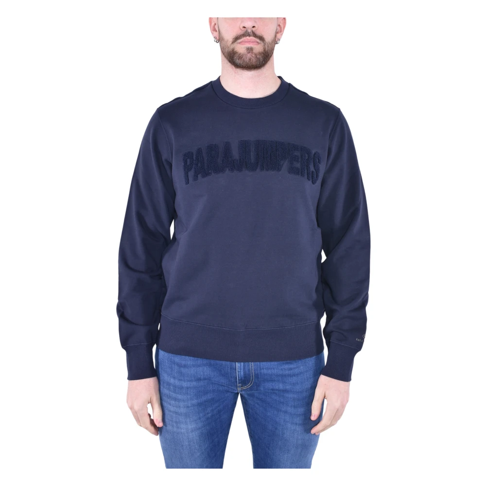 Parajumpers Geborduurde Katoenen Sweater Blue Heren