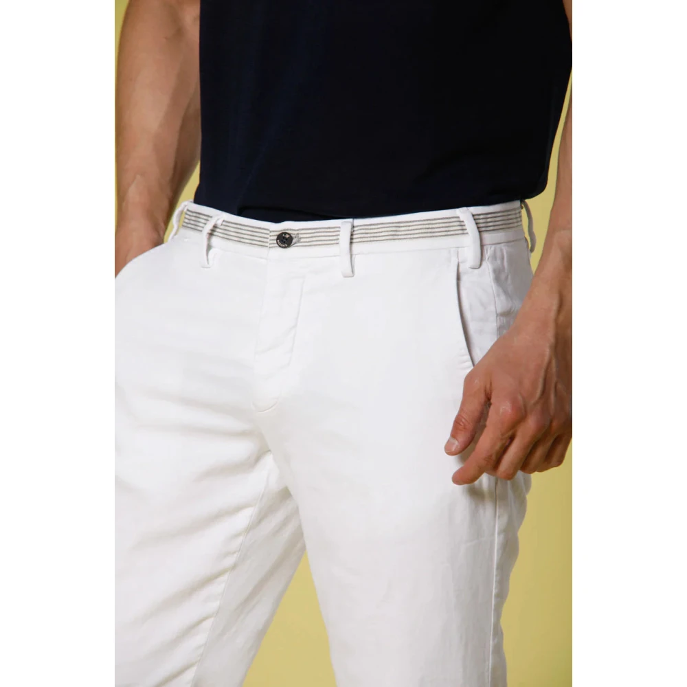Mason's Slim Fit Golf Chino Broek White Heren