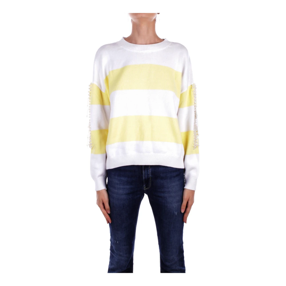 Liu Jo Witte Sweater met Cut-Out Details Multicolor Dames
