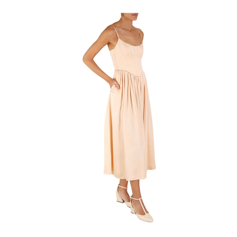 Zimmermann Zijden korsetjurk in zand Beige Dames