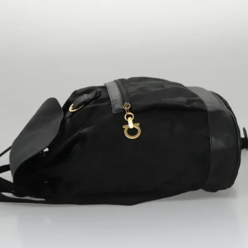 Salvatore Ferragamo Pre-owned Nylon backpacks Black Dames