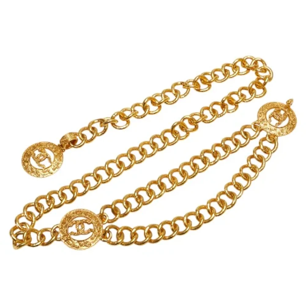 Chanel Vintage Pre-owned Metal belts Yellow Dames