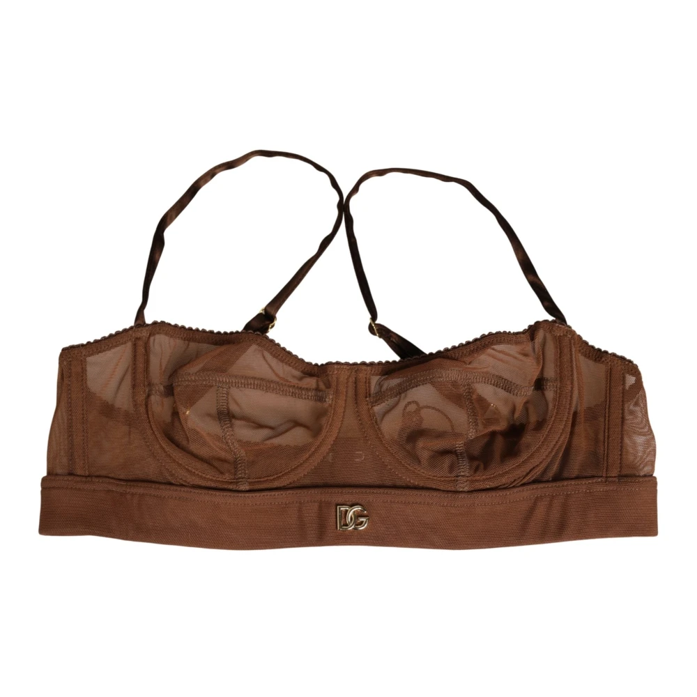 Dolce & Gabbana Women's Brown Tulle Balconette Bra - Bras - S - Underwear