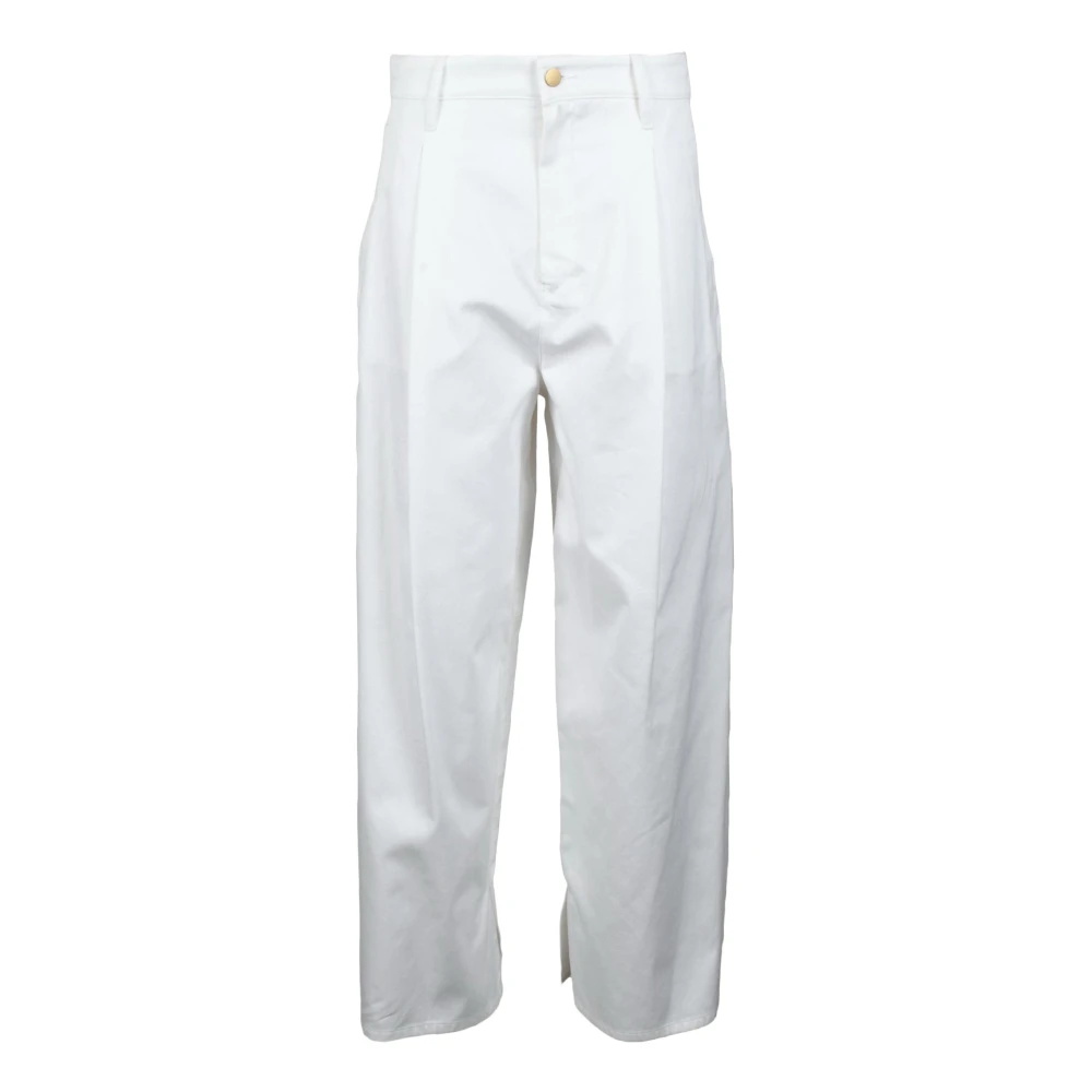Max Mara Vincent Hoge Taille Wijde Pijp Broek White Dames