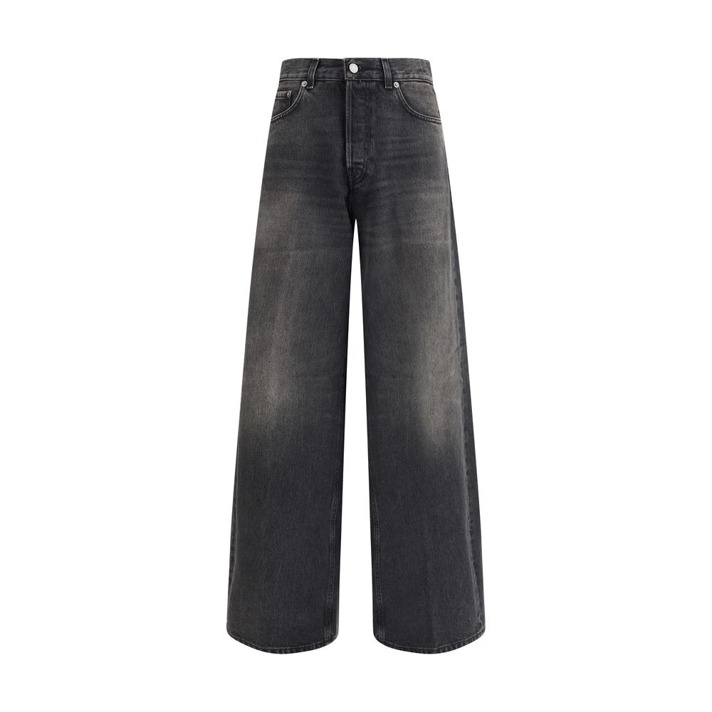 Haikure Women's Black Wide Jeans, W25, Baggy Jeans With Wide Legs