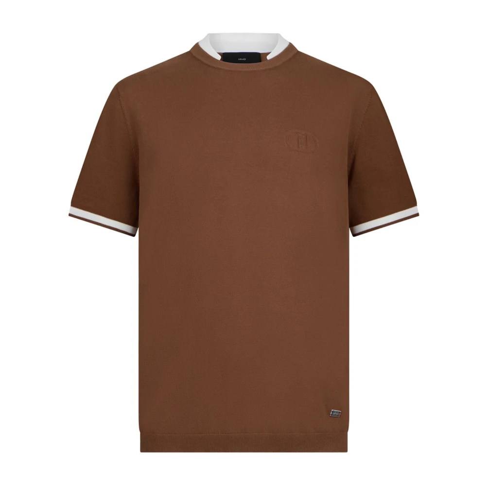 Liu Jo Herr Brun Toppar M, Bomull, Stickad T-Shirt