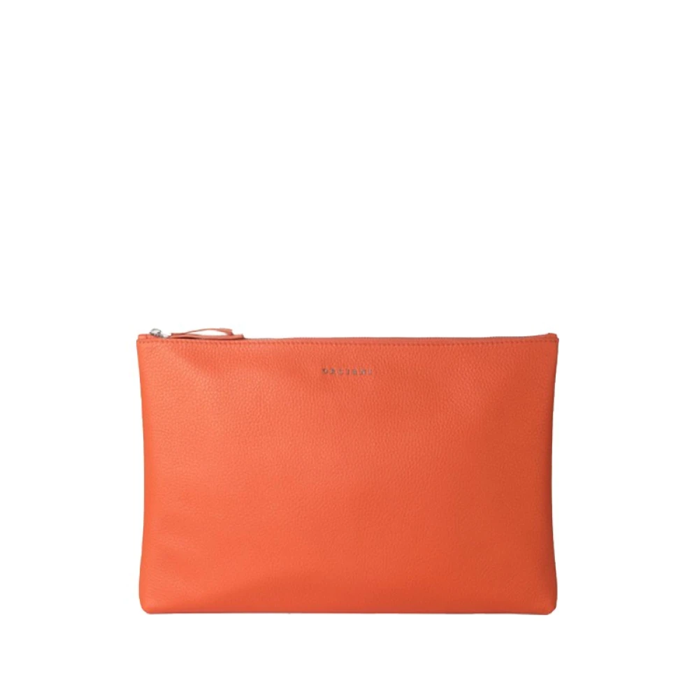 Orciani Mannelijk Oranje Tassen, Heren, One Size, Micron Dotato Ritsportemonnee