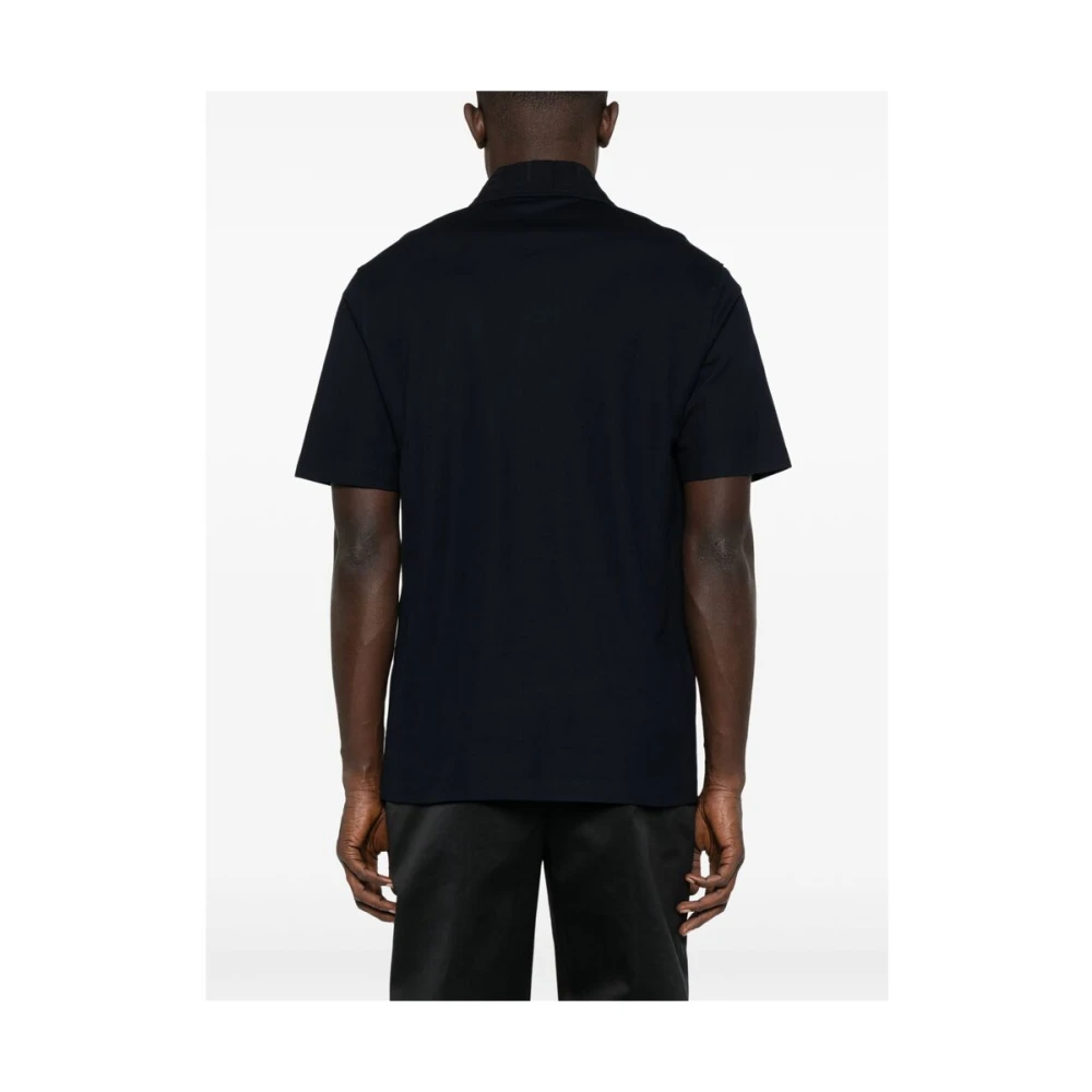 Salvatore Ferragamo Navy Blue Sweater met Logo Patch Blue Heren