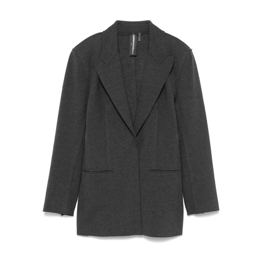 Norma Kamali Grijze Jassen met Touch-Strap Sluiting Gray Dames