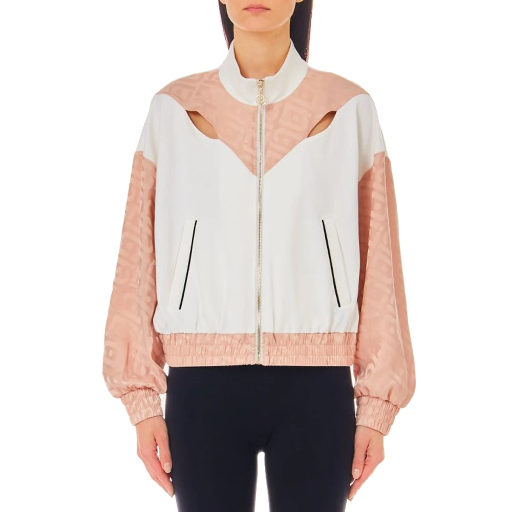 Liu Jo Sportieve Ivory Zip Sweater met Cuts Multicolor Dames