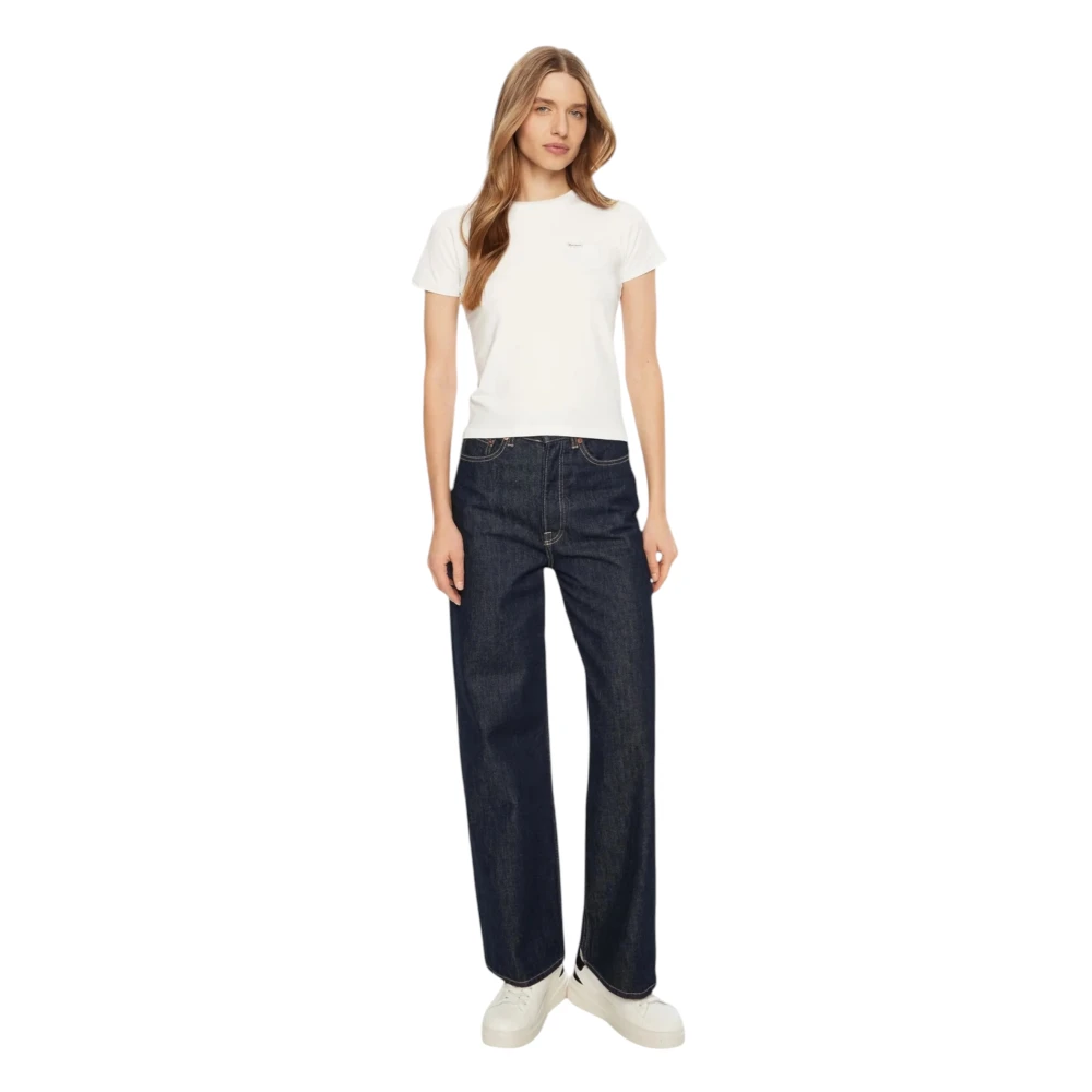 Guess Organische Katoen Slim Fit Jersey T-shirt White Dames